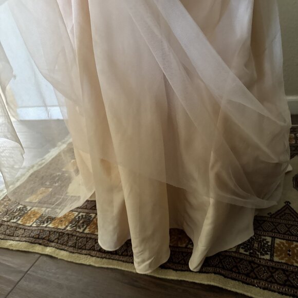 Pink Formal Dress Long Off The Shoulders Ballgown Flowy Tulle Women’s Size 12 - Picture 8 of 14